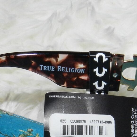 TRUE RELIGION LOGO TURQUOISE UV SQUARE OVERSIZED SUNGLASSES 🎈HP🎉🎈🆕😮‍💨⚡🚚 - Picture 13 of 16